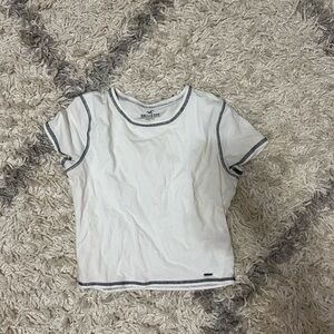 White and black womens hollister crop top